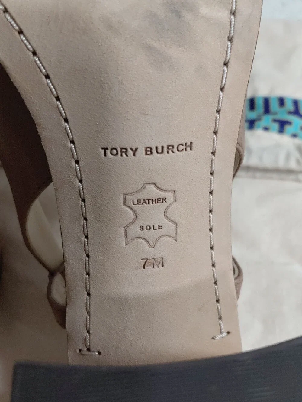 Tory Burch Nude/Tan Leather Slingback Pumps with Logo Plaque